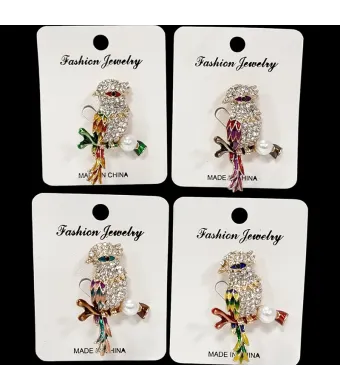 Set brose elegante cu strasuri si perle 12/buc pe set 3 x 5 cm