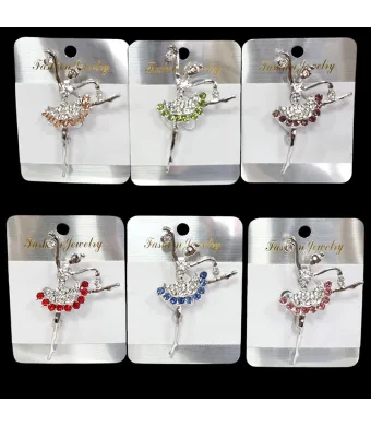 Set brose elegante cu strasuri si perle set 12 bucati 4 x 6.5 cm