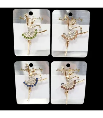 Set brose elegante cu strasuri si perle set 12 bucati 4 x 6.5 cm