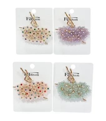 Set brose elegante cu strasuri si perle set 12 bucati 5.5 x 5.5 cm