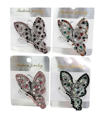 Set brose elegante cu strasuri si perle set 12 bucati 4.5 x 6.5 cm