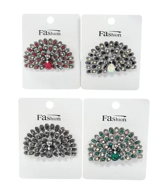 Set brose elegante cu strasuri si perle set 12 bucati 5 x 3 cm