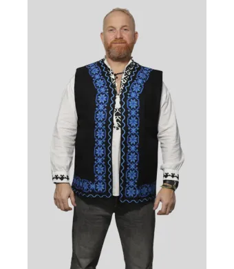 Vesta Engros pentru barbati, Matei broderie albastra