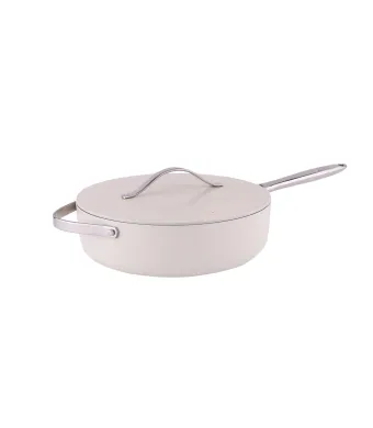 Tigaie inalta cu capac ZILAN, interior din ceramica, diametru 28cm, crem / ZLN 0880 Engros
