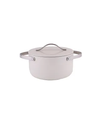Oala cu capac ZILAN, interior din ceramica, diametru 24cm, capacitate 4l, crem / ZLN 0873 Engros