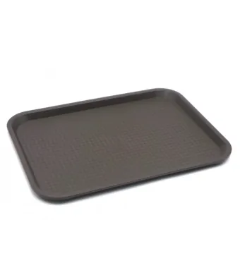 Tavă servire dreptunghiulară Arto 35×27 cm polipropilenă anti-alunecare maro - Tavi EN-GROSS