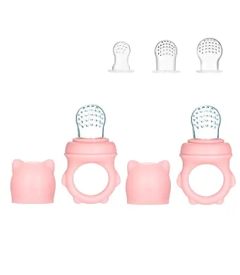 Set 2 suzete pentru fructe, 3 luni+, Roz, Engros, silicon+PP