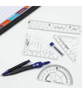 Trusa Geometrie 12/set din Plastic cu 7 Instrumete  Engros