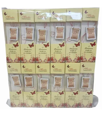 Set martisoare 24/buc pe set cu brose din carton cu mesaj  DIVERSE