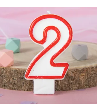 Lumanari 8cm pentru Aniversare 12/set Cifra 2 Engros