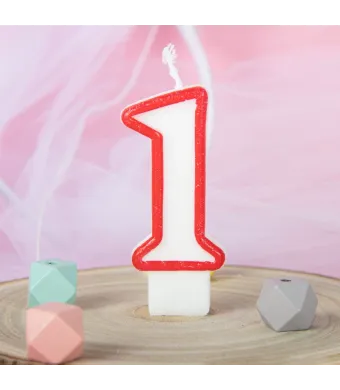 Lumanari 7cm pentru Aniversare 12/set Cifra 1 Engros
