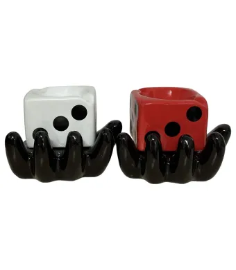 Scrumieră ceramică engros Mână cu zar,culori mixt ,11x8cm