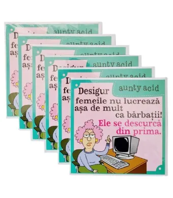 Set Felicitari engros Aunty Acid 15x15cm 6 buc/set