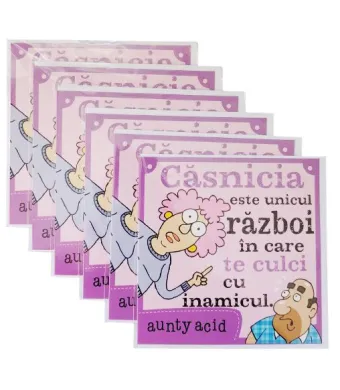 Set Felicitari engros Aunty Acid 15x15cm 6 buc/set