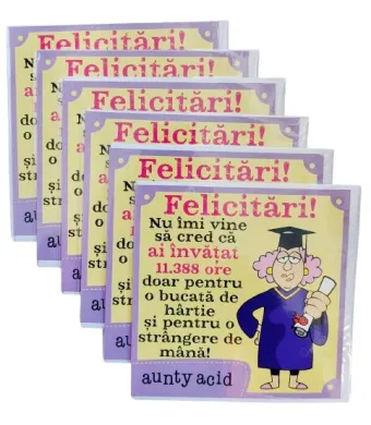 Set Felicitari engros Aunty Acid 15x15cm 6 buc/set