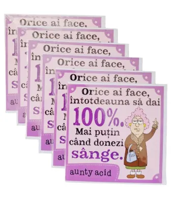 Set Felicitari engros Aunty Acid 15x15cm 6 buc/set