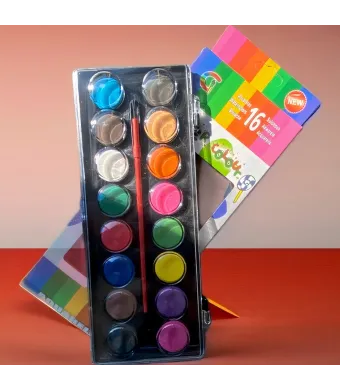 Acuarele pe Baza de Apa 16 Culori cu Pensula 15cm Tip Pastila Mare Engros