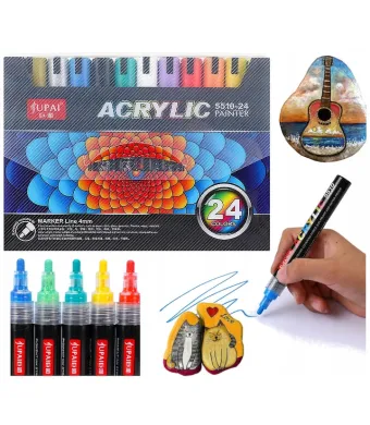 Markere Acrilice Permanente 24/set Rezistente la Apa, Diferite Culori Engros
