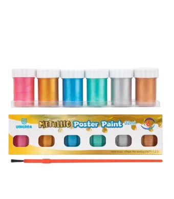 Acuarele la Borcan 22ml Metallic 6/set Diferite Culori cu Pensula Engros