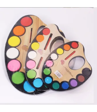 Paleta Acuarele din Plastic 21x17x12cm Tip Pastila Mare 12 Culori cu Pensula 14cm Engros