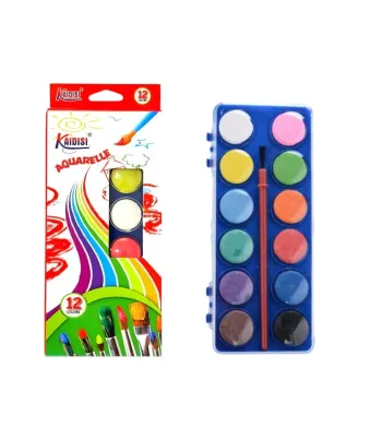 Acuarele pe Baza de Apa 12 Culori cu Pensula 12cm Tip Pastila Mica Engros