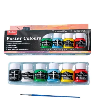 Acuarele la Borcan 25ml Poster 6/set Diferite Culori cu Pensula 15cm Engros