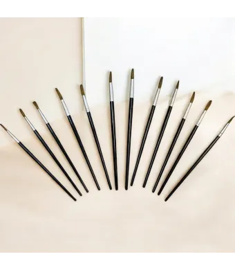 Pensule Subtiri pentru Pictura 12/set cu Maner din Lemn cu Diferite Dimensiuni Engros