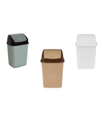 Cos gunoi pubela din plastic, 8L cu capac batant - dreptunghiular, diverse culori EN-GROSS