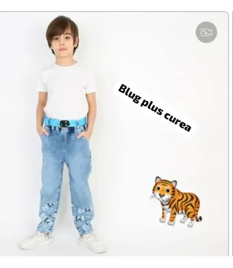 Blugi + curea,  baieti, 3-7 ani, 5 la set engros