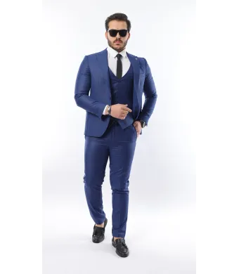 Costum de bărbat cu vestă SLIMFIT Talia 1  Engross (48, 50, 52, 54, 56)