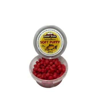 Puffy Soft, dimensiune medi, aroma de CAPSUNI (ROSU), 50 gr, Dual Fish Engros