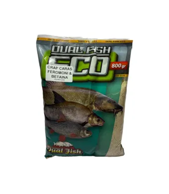 Nada ECO sub forma de cereale sfaramate pentru pescuit, aditivata, aroma de CRAP CARAS FEROMONI SI BETAINA, 800 grame, Dual Fish Engros