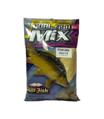 Nada MIX sub forma de cereale sfaramate pentru pescuit, aditivata, aroma de PORUMB DULCE, 1 Kg, Dual Fish Engros