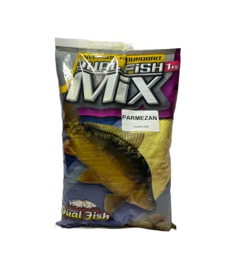 Nada MIX sub forma de cereale sfaramate pentru pescuit, aditivata, aroma de PARMEZAN, 1 Kg, Dual Fish Engros
