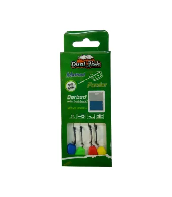 Carlige legate method feeder cu spin + porumb colorat, dimensiunea 6, Dual Fish Engros