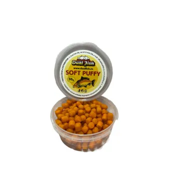 Puffy Soft, dimensiune medi, aroma de SCOICA (PORTOCALIU),  50 gr, Dual Fish Engros