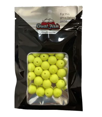 Bile din silicon, cu aroma adaugata, pentru pescuit, culoare galben fluo, Dual Fish Engros