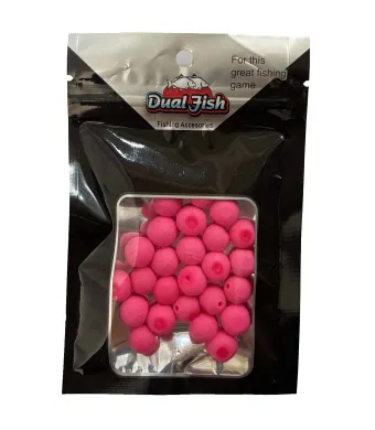 Bile din silicon, cu aroma adaugata, pentru pescuit, culoare roz fluo, Dual Fish Engros