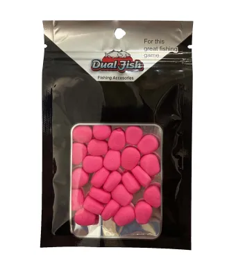 Porumb flotant din silicon, cu aroma adaugata, pentru pescuit, culoare roz fluo, Dual Fish Engros