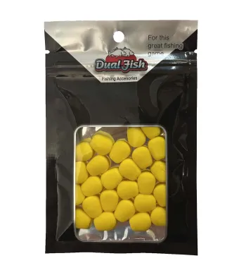 Porumb flotant din silicon, cu aroma adaugata, pentru pescuit, culoare galben, Dual Fish Engros