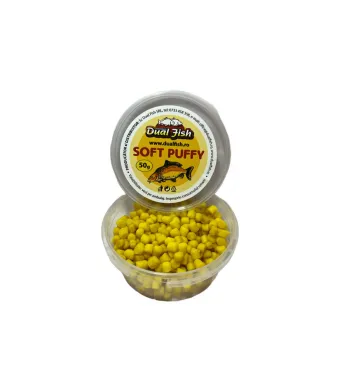 Puffy Soft, dimensiune mini, aroma de ANANAS (GALBEN), 50 gr, Dual Fish Engros