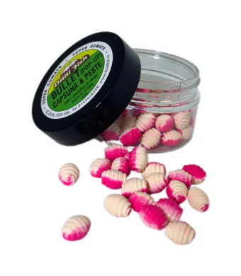 BULLET ( WAFTERS), aroma de CAPSUNA SI PESTE, dimensiune de 10 mm, 25 gr, Dual Fish Engros