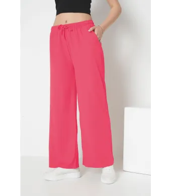 Pantaloni Dama Baki Largi Engros Fucsia