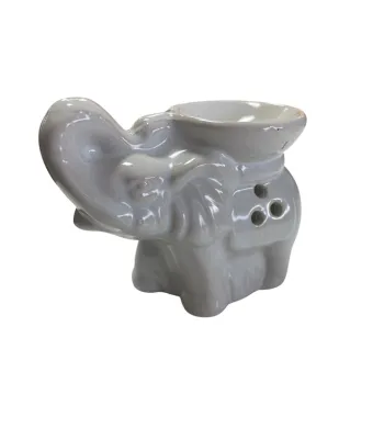 Vas de ceramica pentru aromaterapie in forma de elefant ALB, cod AR10, dimensiuni: 10x5x7.5 cm