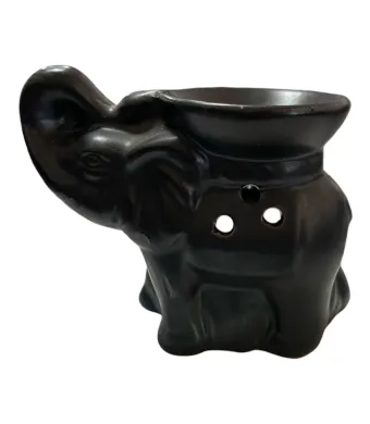 Vas de ceramica pentru aromaterapie in forma de elefant NEGRU MAT, cod AR10, dimensiuni: 10x5x7.5 cm