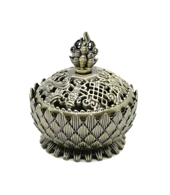 Cutie metalica pentru aromaterapie BRONZ, dimensiuni: 6.5x6.5x6 cm