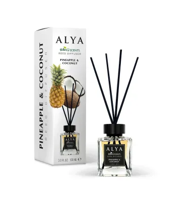 Alya, Ananas si Nucă de Cocos, Odorizant de camera cu betisoare Engros, 100ml (100 ml)