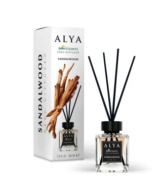 Alya, Lemn de Sandal, Odorizant de camera cu betisoare Engros, 100ml (100 ml)