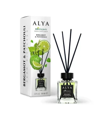 Alya, Bergamota si Paciuli, Odorizant de camera cu betisoare Engros, 100ml (100 ml)