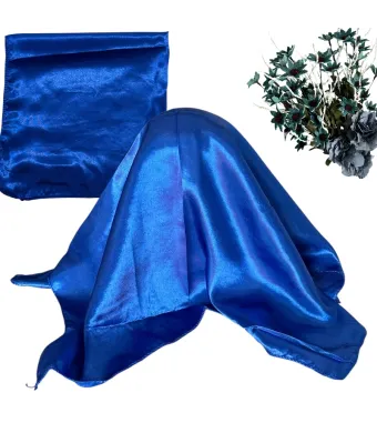 Eșarfă satinatӑ - Fichu 50x50 cm, culoare Albastru , en-gros